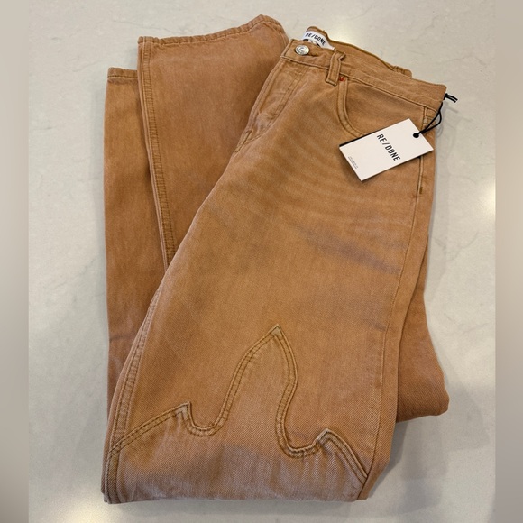 NWT RE/DONE DENIM JEANS ‘EASY STRAIGHT’ IN WESTERN DESERT SAND 25 - Picture 5 of 9